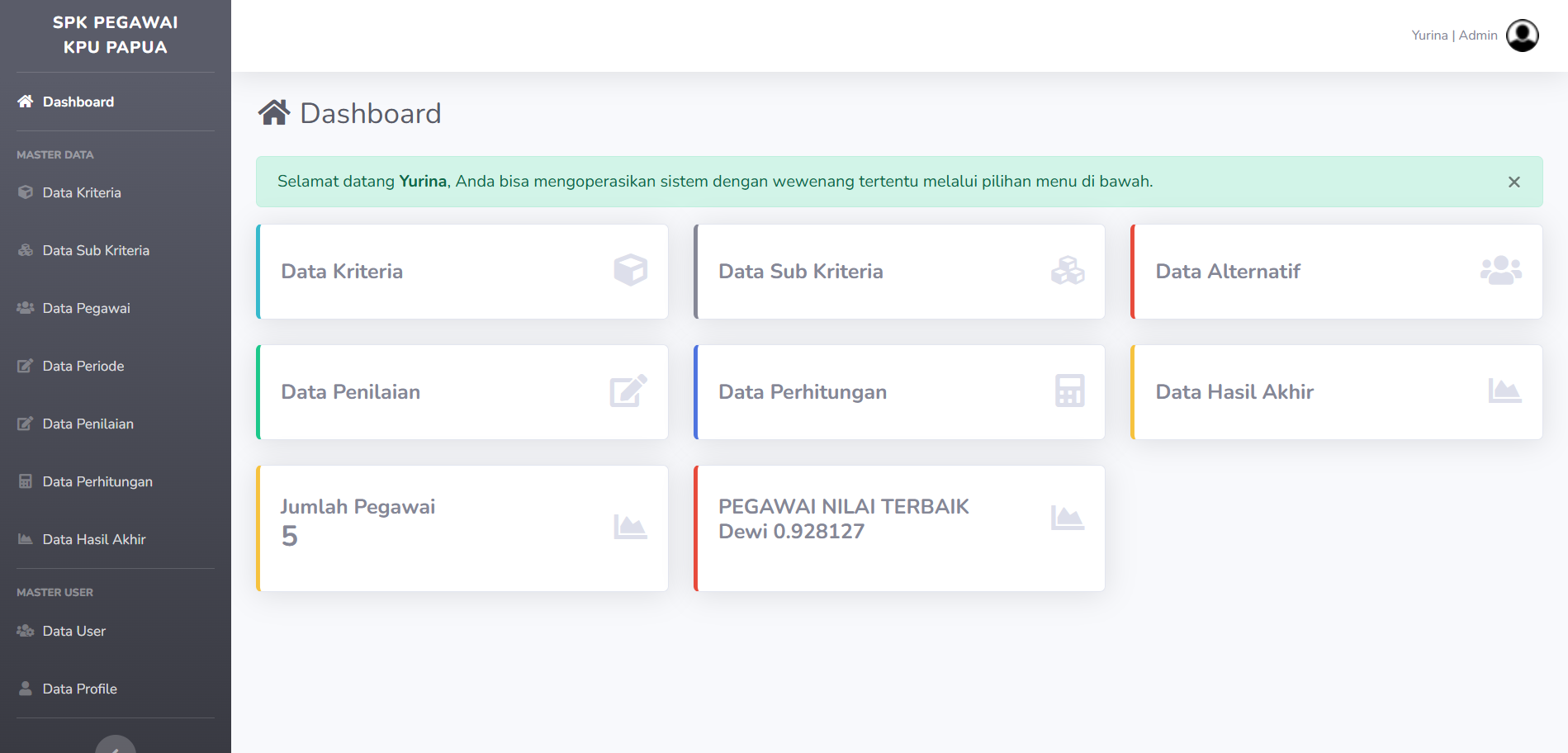 Sistem Pendukung Keputusan Penilaian Pegawai KPU Papua Thumb 3